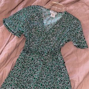 northstyle green midi wrap style dress, size M